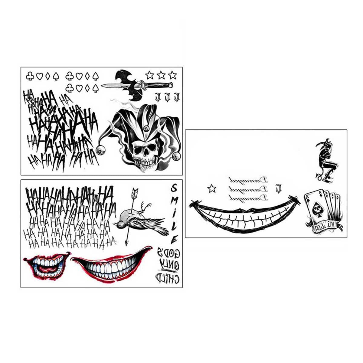 3 Sheets Halloween Temporary Tattoos,Tattoo Sticker