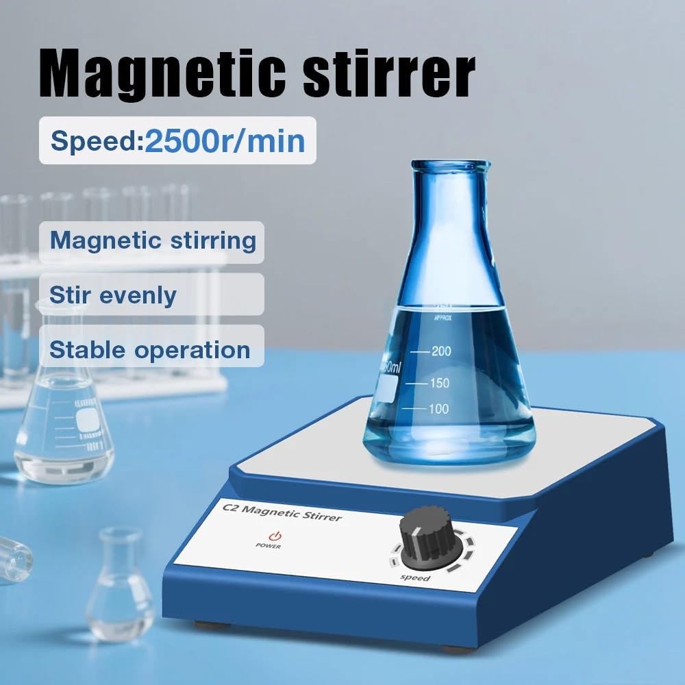 2L Capacity Magnetic Stirrer With Stainless Steel Panel 500/min Mixer with Stir Bar