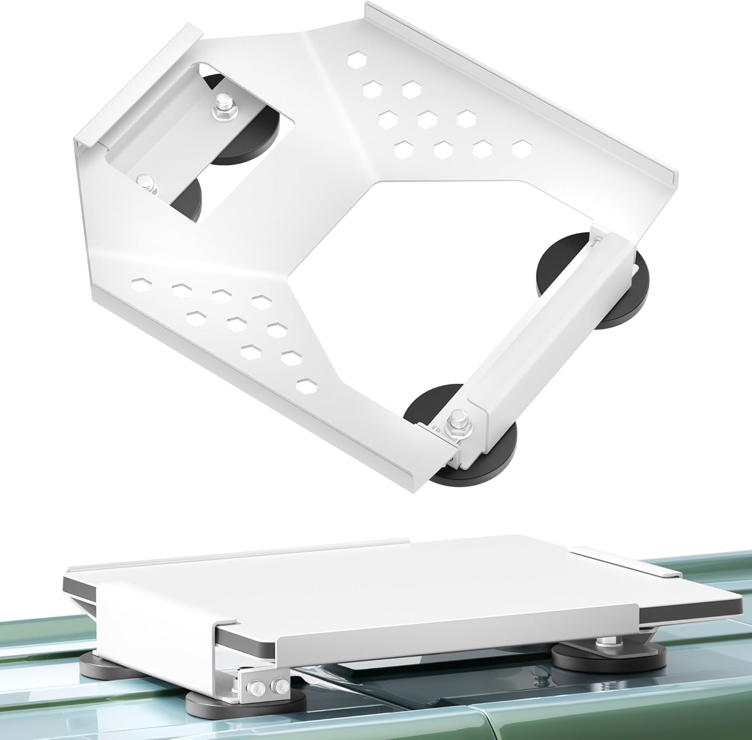 Starlink Mini Magnetic Mount Car Roof Mounting Kit, Starlink Mini Accessories Quick Release Mount for RV Van Boat Yacht Trucks Vehicle, Four-Sided Protection, 264lbs Magnetic Suction,White