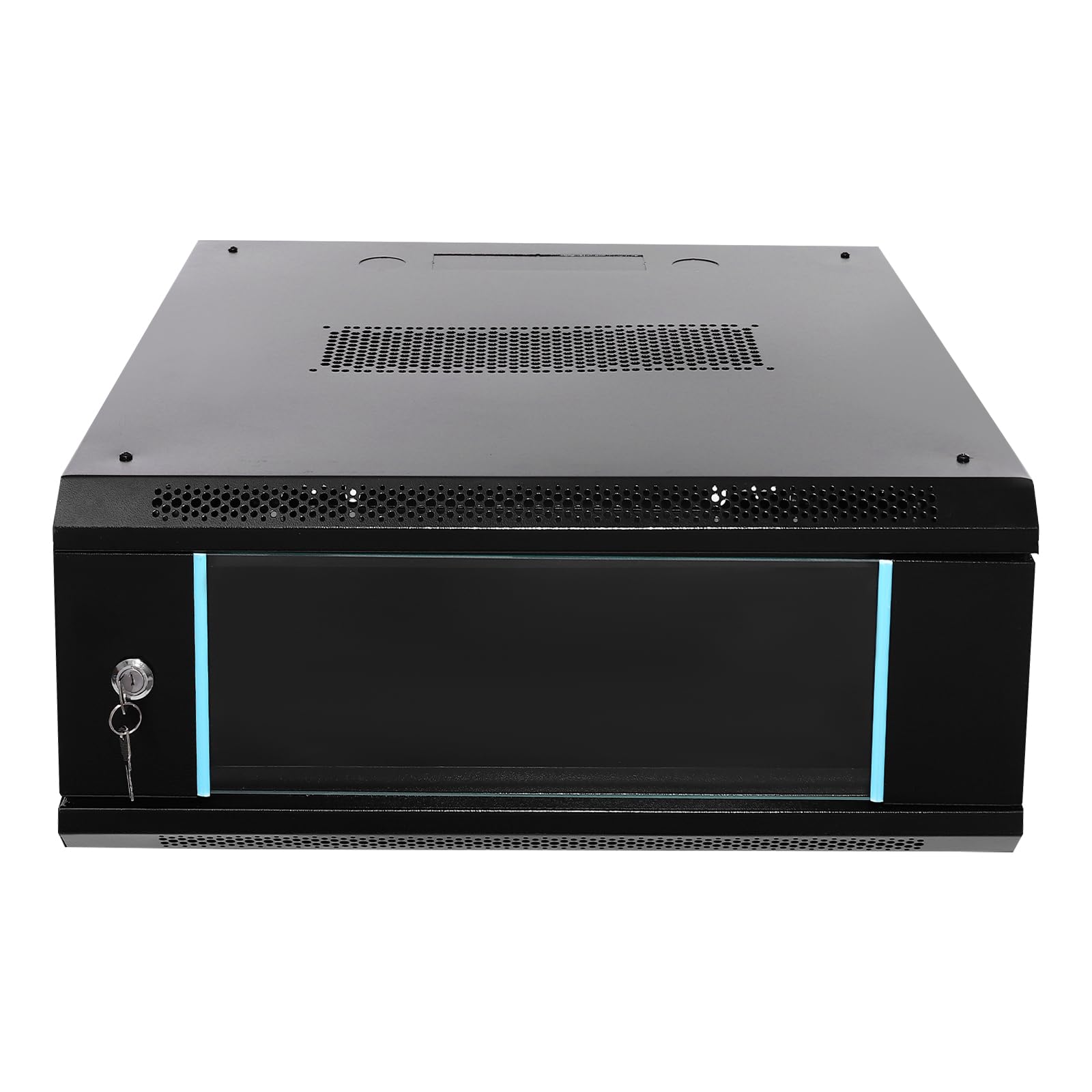 Gabinete Para Montaje En Pared Cuerpo Fijo Con 12 Unidades De Rack De 19in Puerta De Cristal Templado Fabricado En Acero