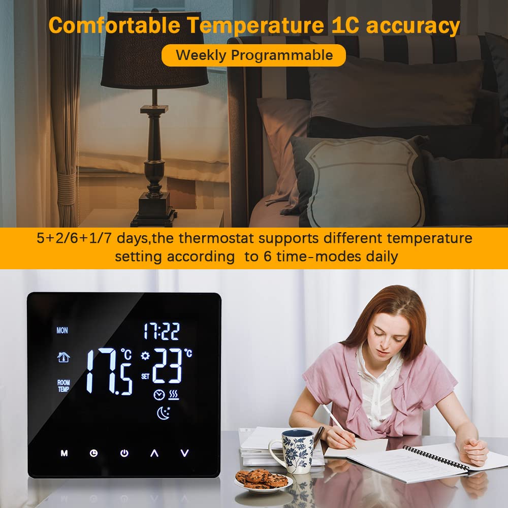 Irishom WiFi Thermostat Für Heizkessel – App & Sprachsteuerung, Programmierbar, Kompatibel Mit Alexa/Google
