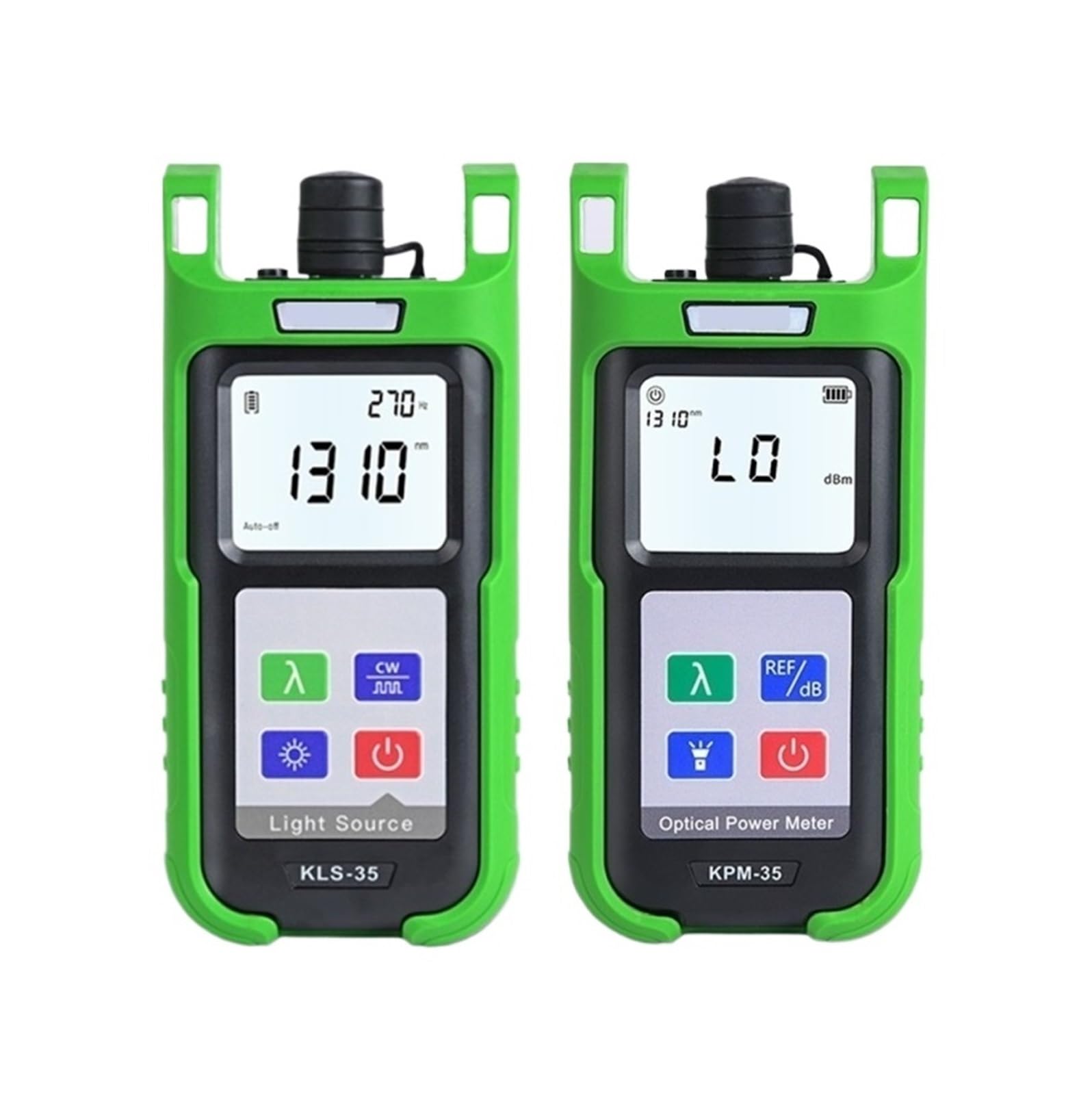 Medidor de potencia de fibra óptica KPM-35, comprobador de cable de fibra FTTH con fuente de luz monomodo KLS-35 de 1310/1550 nm(KPM-35-C Plus KLS-35-S)