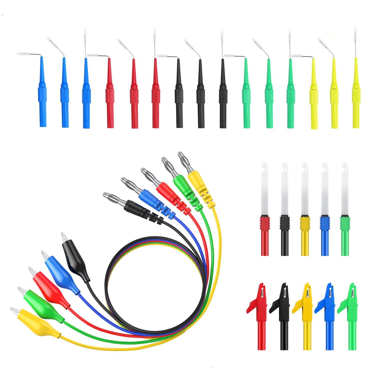 76 PCS Automotive Test Lead Kit, Multimeter Test Leads Set with Back Probes, Alligator Clips, Banana Plug Adapters & Silicone Wires, 1000V/32A Electrical Test Kit for Car Circuit Diagnostics — Amazon image 9