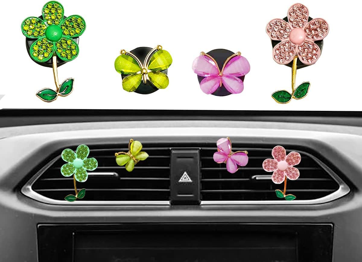 4 diamond butterfly sun flower air conditioning vent clip air conditioning vent clip car air freshener clip pendant car between the decorative accessories