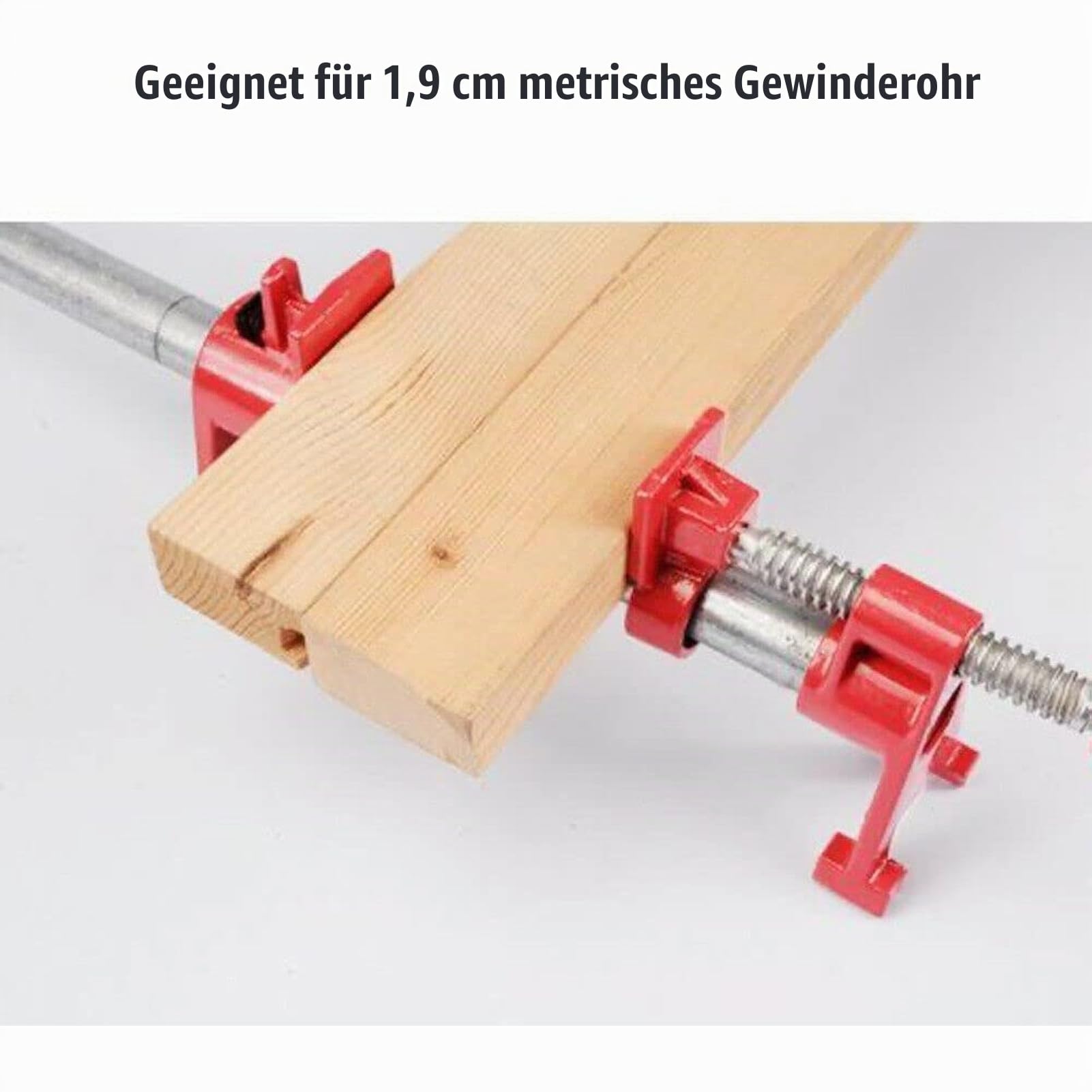 Trintion 8 Stück Rohrschraubzwinge 3/4 Zoll Rohr Schraubzwingen Set Schnellspanner Metallklammer Rohrklemmen Rohrzwingen Rohrschelle Schraubstock für Holzbearbeitung