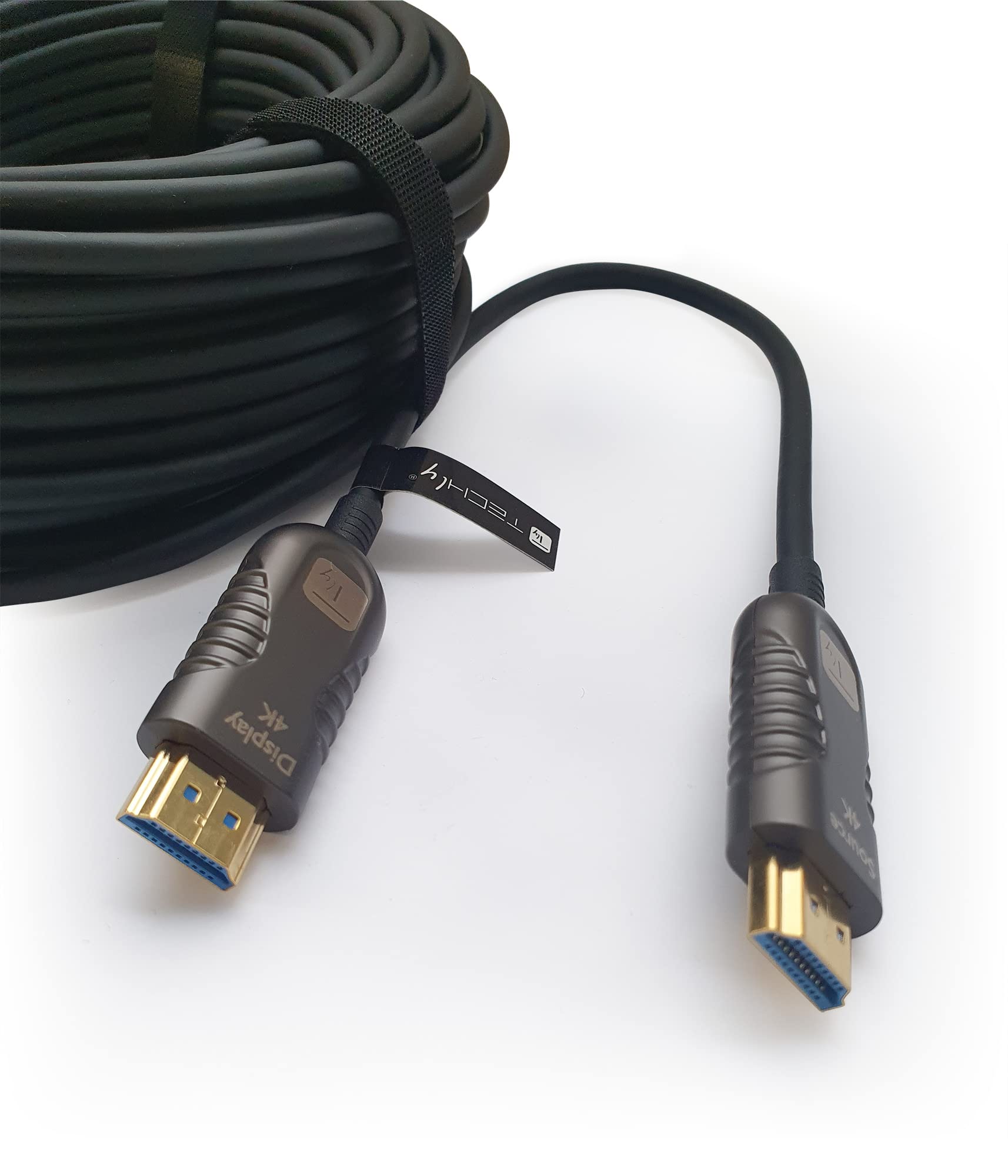 Techly 103977 Aktywny kabel optyczny HDMI™ 2.0 AOC 4K 18 GB/s, HDMI™ A/A/M/M, 10 m, czarny
