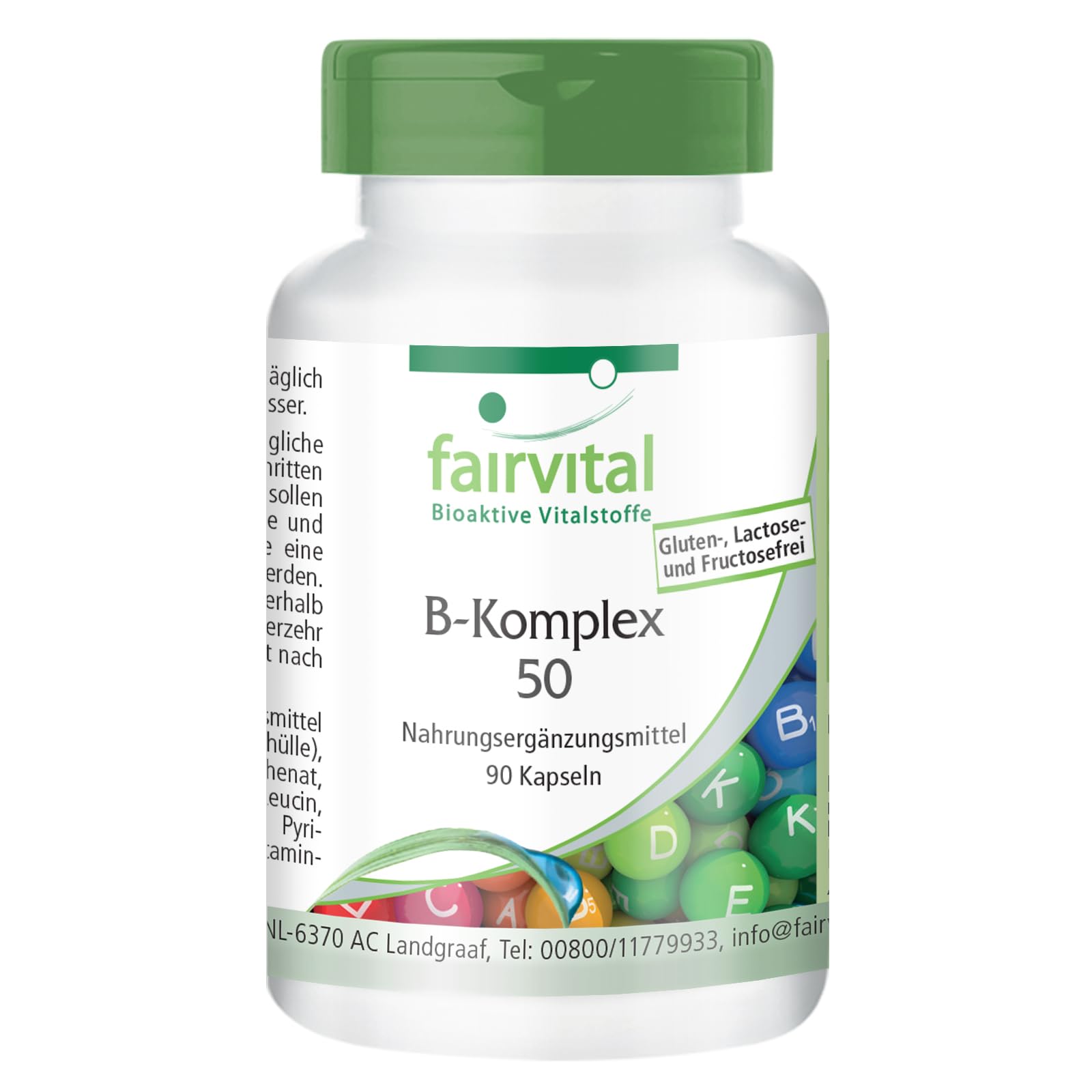 B Complex 50 - Bulk Pack for 3 Months - Vegan - HIGH Dosage - 90 Capsules - Vitamin B Complex with Choline and inositol