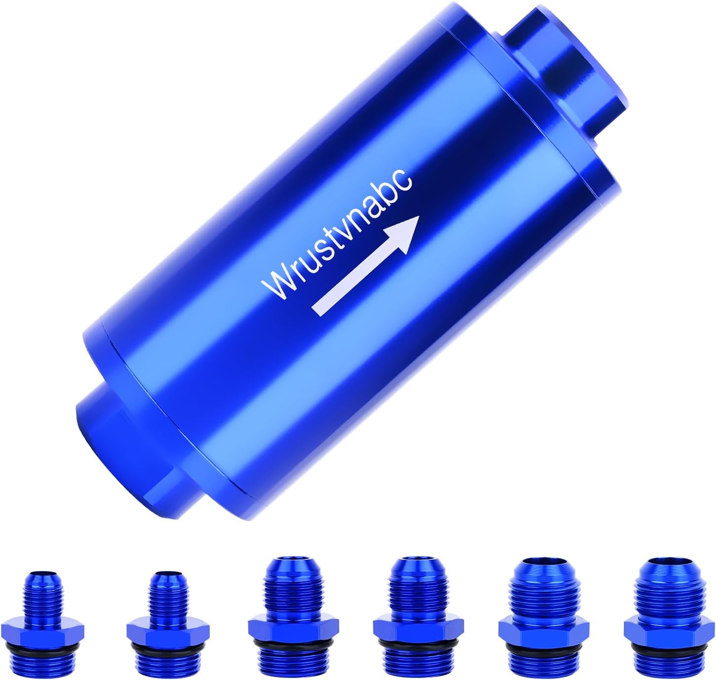 6AN 8AN 10AN Inline Fuel Filter 50 Micron 58MM Aluminum (blue, 50 Micron) 50Micron blue