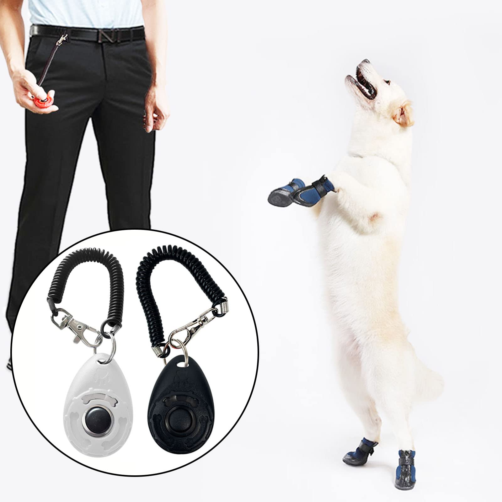 1 Pièce clicker Chien Dressage,clicker Chien,clicker,cliqueur pour Chien,Clicker de Chien avec Grand Bouton,Dressage pour Chien d'entraînement,pour Chiens Animaux Cheval,Chat,Chien(Noir)