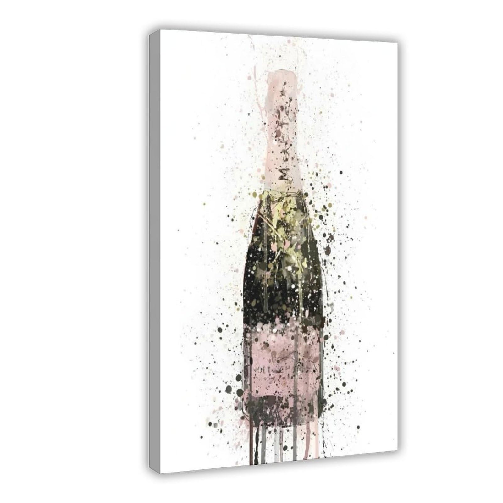 Ywtjax Frame-Style Champagne Splatter Poster Canvas Poster For Office Decor Gift
