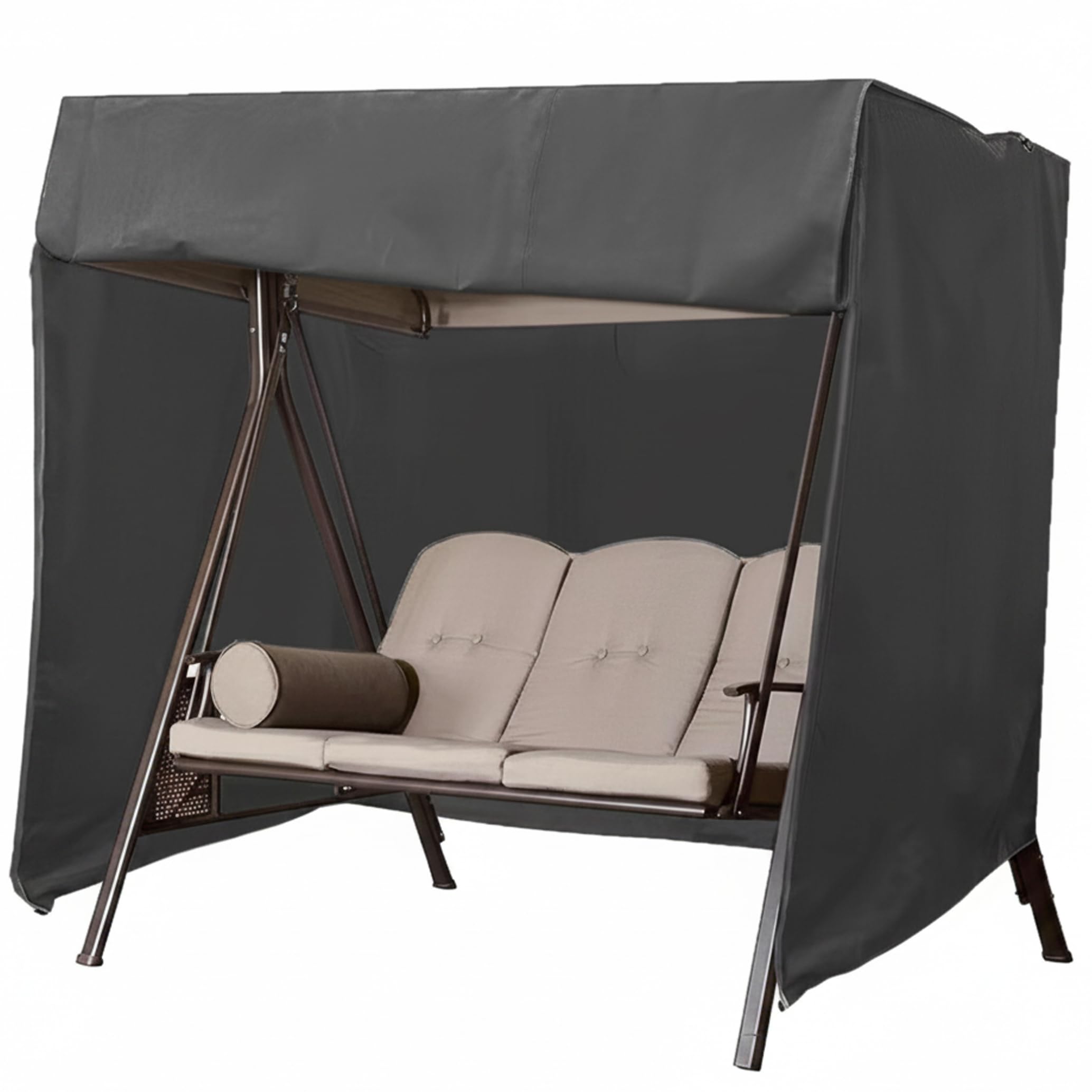 Funda para columpio de 3 plazas exterior impermeable negra 220x145x170cm