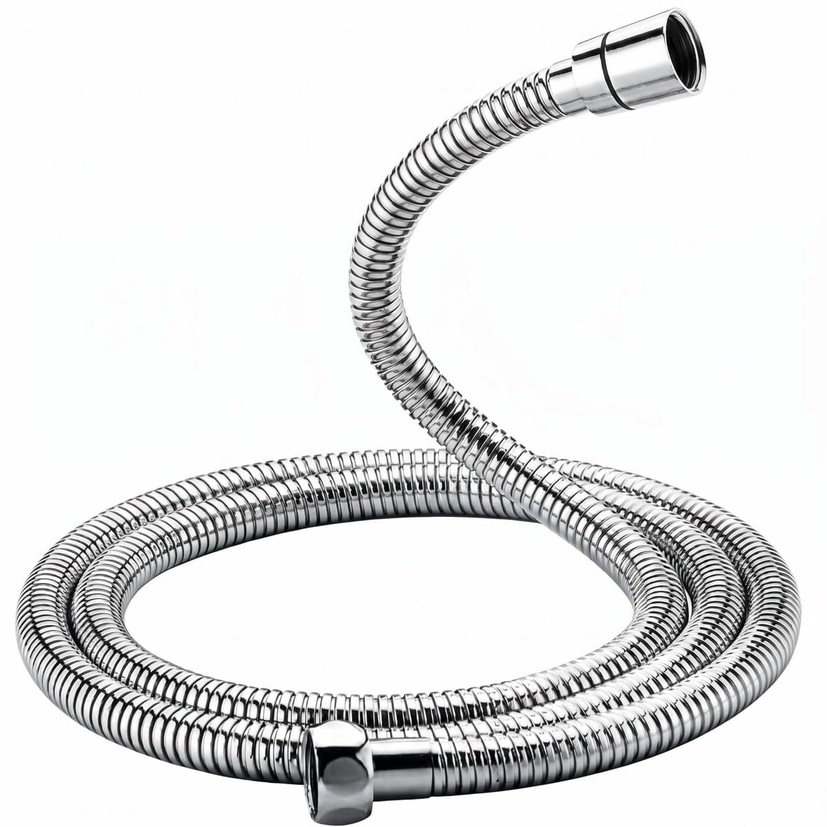 Kitabulb Chrome/Silver 1.5M Shower Hose, Made Of Stainless Steel, Anti Twist, Anti-Kink, Anti-Explosion, Leakproof, Universal Standard Fit G1/2 Replacement Hose Pipe With Brass Connectors And Washers,