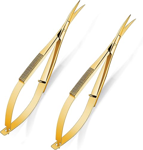 Shynai Tijeras de costura de bordado de 4.7 pulgadas, tijeras curvadas de acción de primavera, tijeras de punta curva, tijeras de punta curvada,