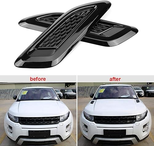 Miniatura 4 de Borde de ala de ventilación de aire, 1 par de capó exterior, salida de aire, ajuste de ala para Land Rover Range Rover Evoque 2012-2018, 2 piezas