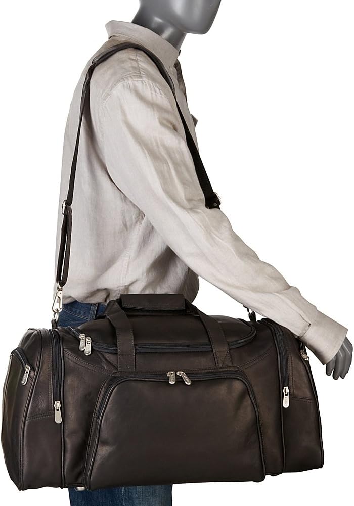 Piel Leather Sports Duffel, Chocolate, One Size