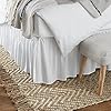 Amazon basics lightweight ruffled bed skirt classic style soft and stylish 100 microfiber with 16 drop queen bright white solid  urban country home decor
