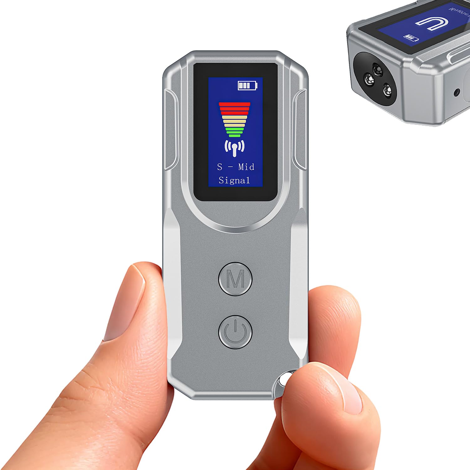 PNZEO Next-Gen Hidden Camera Detectors, with HD Display, Smart Anti-Spy Device, GPS Tracker Detector, Portable Wireless/RF Signal Scanner for Hotels, Travel, Home & Office (Metallic Silver)