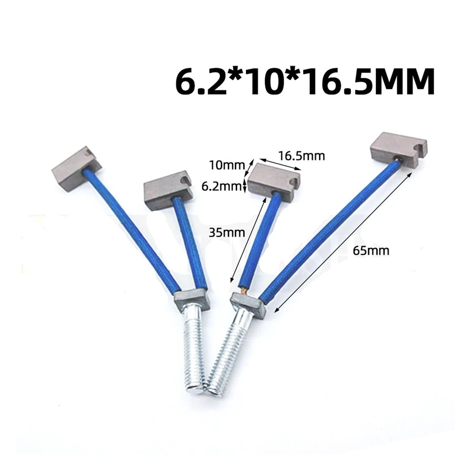 4 szt. szczotki węglowe do wózków widłowych z silnikiem prądu stałego 6,2 x 10 x 16,5 mm podwójna szczotka