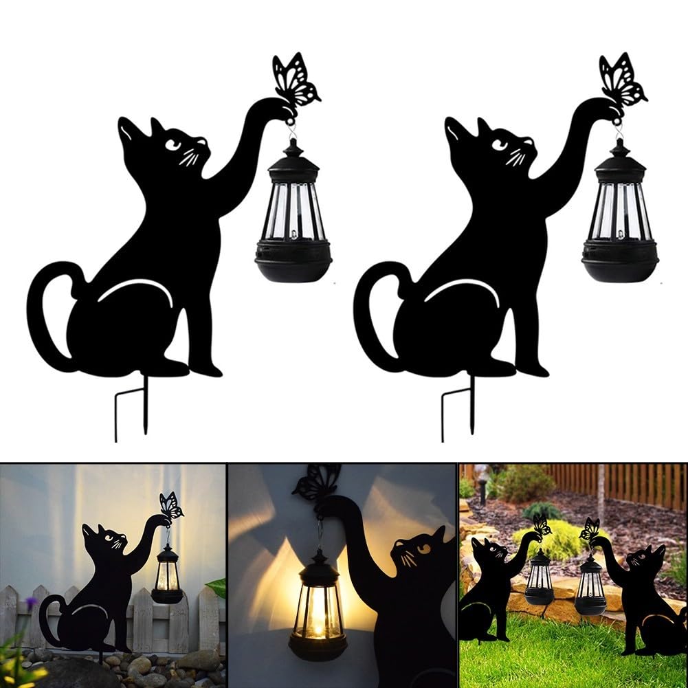 Luce Solare Per Gatti Luce Solare For Gatti Statua Da Giardino A Forma Di Gatto Solare - Foto 2