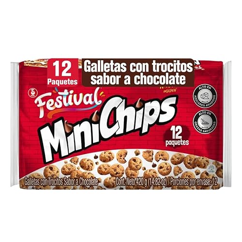 Galletas Noel Festival Minichips 14.82oz - Paquete de 12