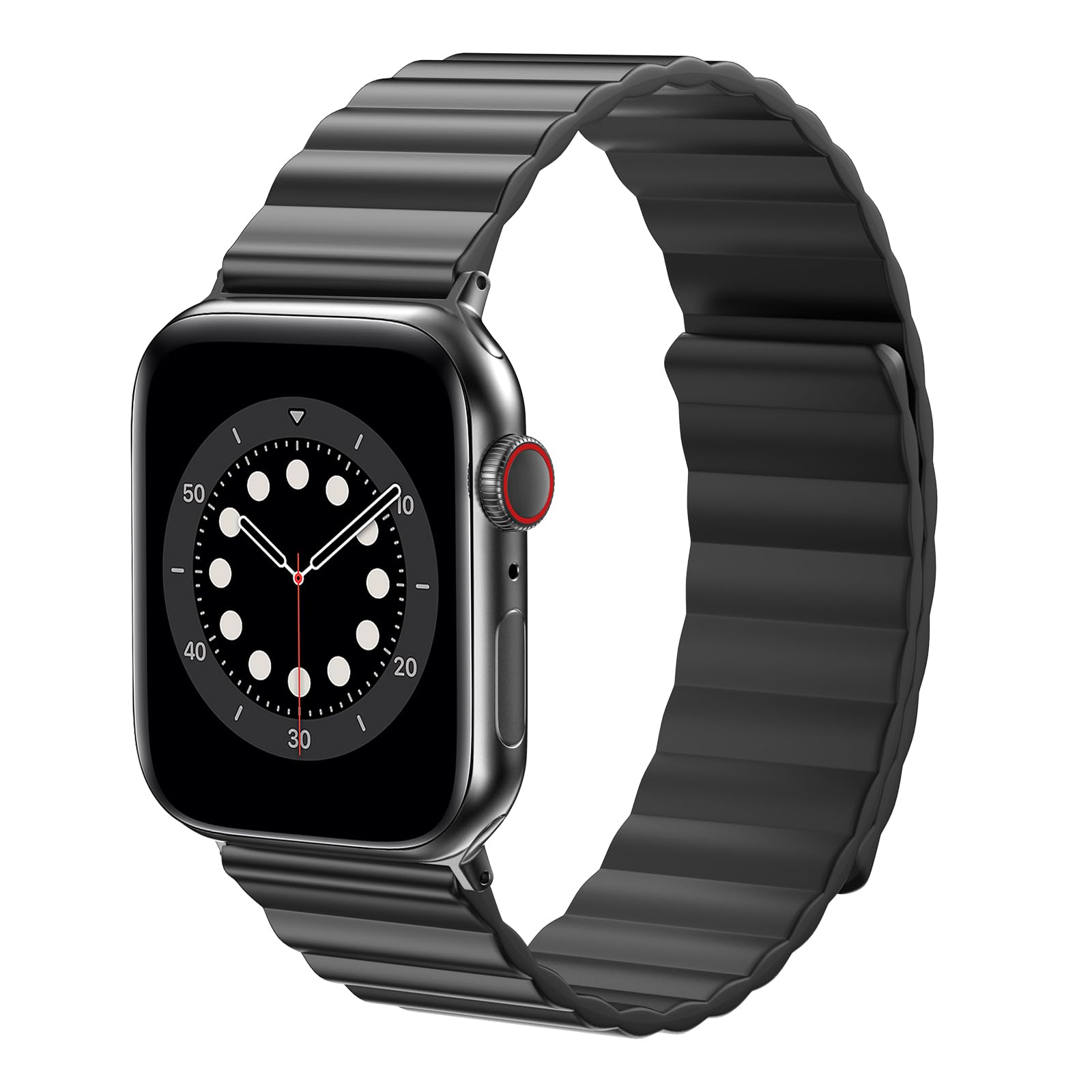 ALTOUMAN Sport Band for Apple Watch Bands 38mm 40mm 41mm 42mm 44mm 45mm, Compatible with iwatch Bands for Women Men, Silicone Magnetic for Apple Watch Series SE 9 8 7 6 5 4 3 2 1,Black