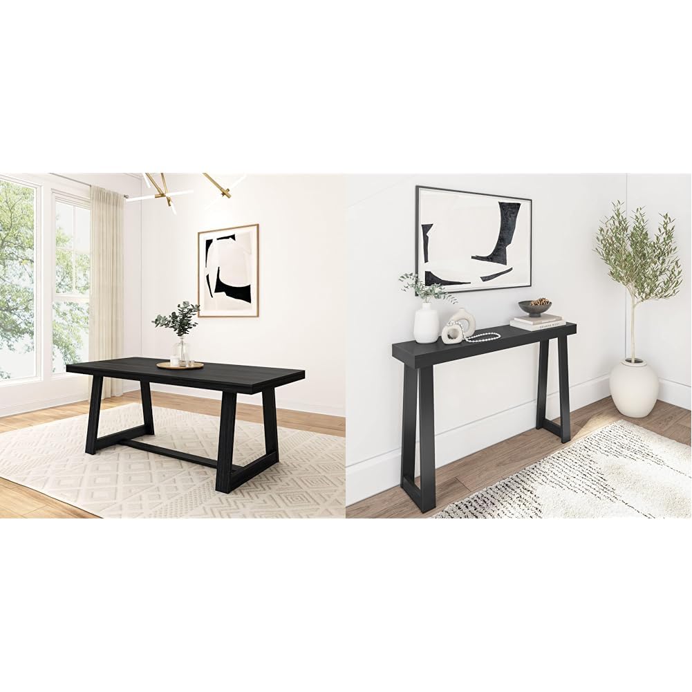 Plank+Beam 72" Farmhouse Dining Table and 46.25" Classic Console Sofa Entryway Table Bundle