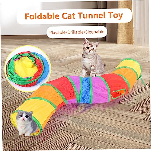 Túnel plegable para gatos resistente con detalles interactivos para gatitos 8