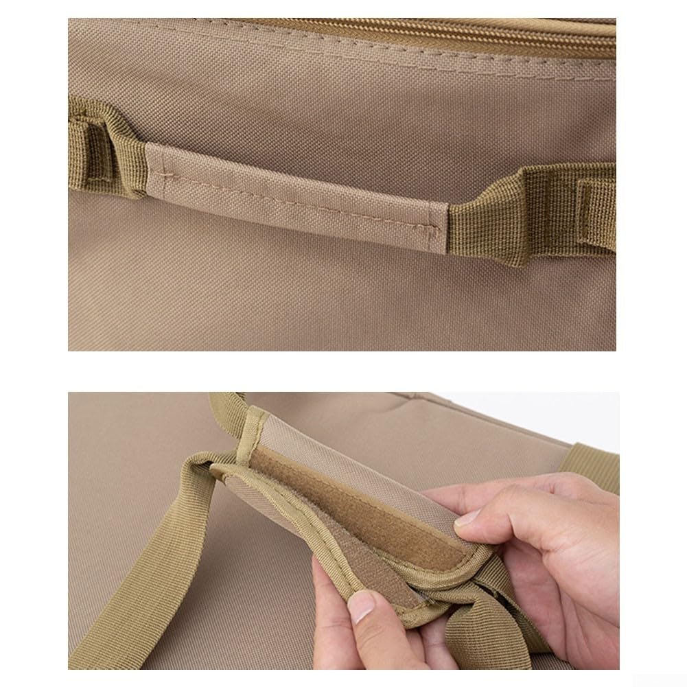 Grande borsa portaoggetti da campeggio, 42 x 32 x 29 cm, per esterni, pieghevole, organizer da picnic con cintura da appendere, cachi, per attrezzatura da trekking