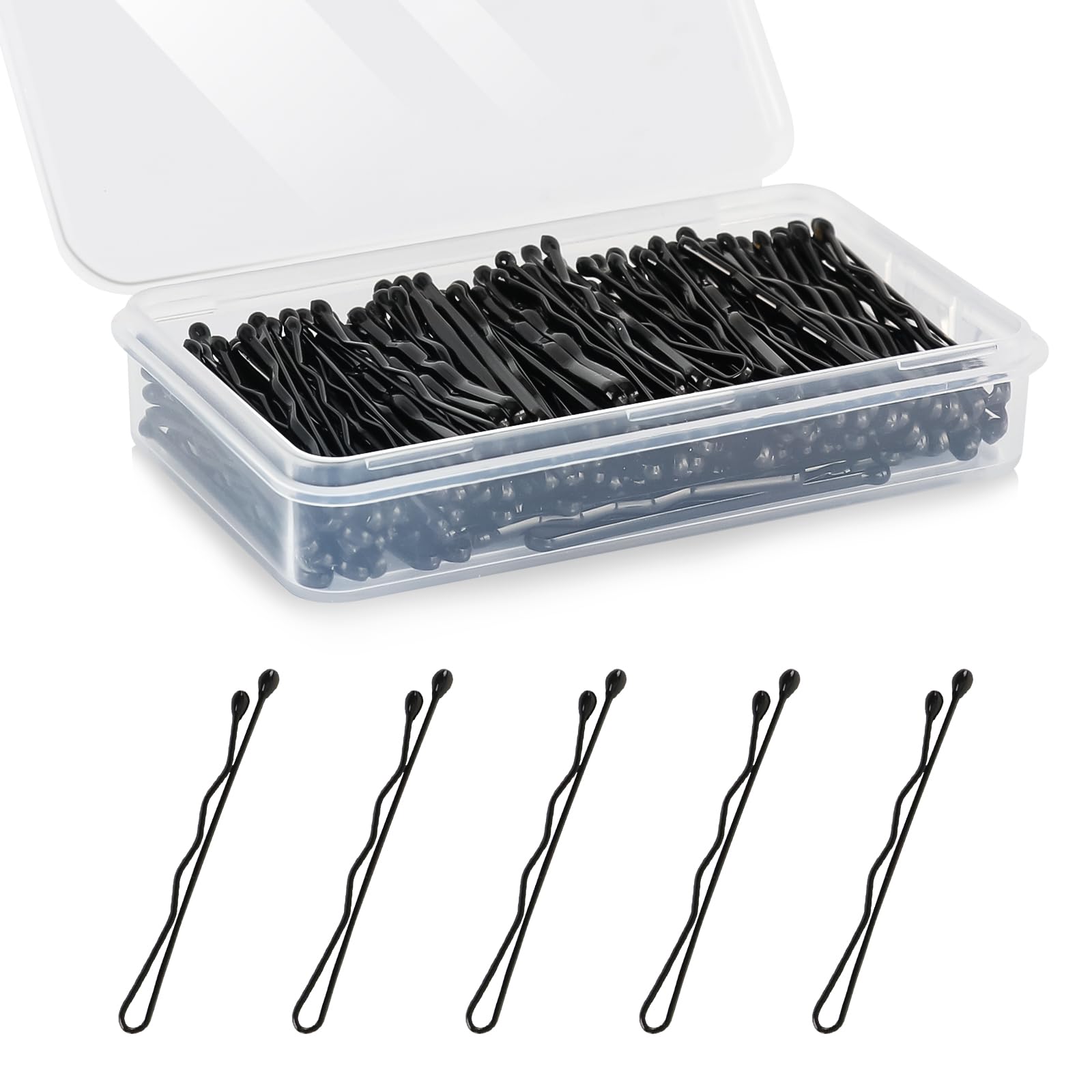 Mini Bobby Pins Black, 150 Count 1.38 Inch Small Bobby Pins with Storage Box for Kids, Girls and Women, Premium Hair Mini Pins for All Hair Types -