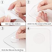 Vista 3 de Oterri Almohadilla de Escritorio de Escritura Transparente, 35.4''x17'' Resistente al Calor Impermeable PVC Borde Redondo Alfombrilla Protectora