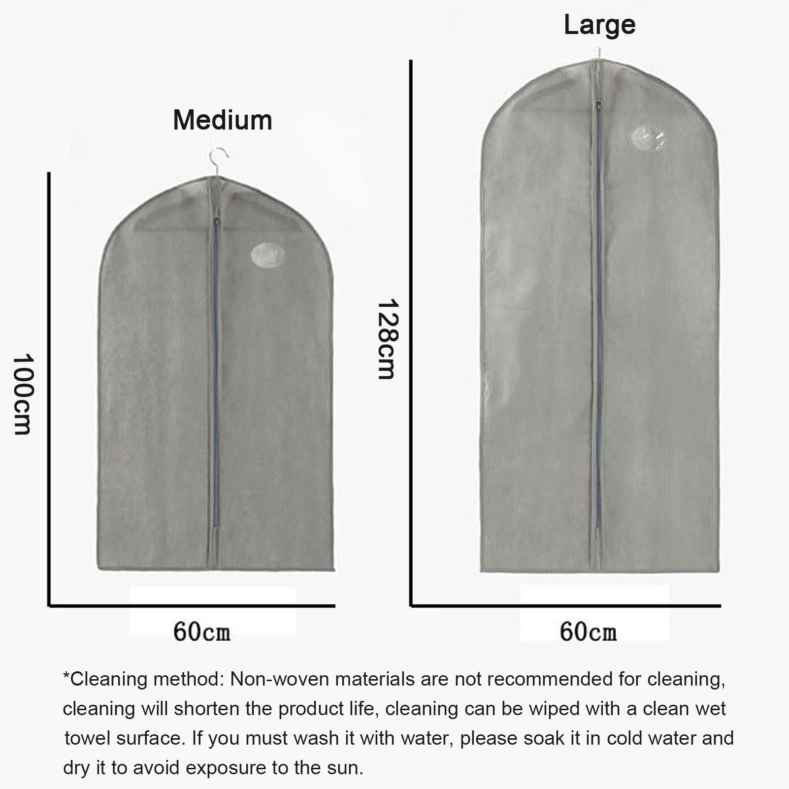 Funda antipolvo para ropa, bolsas de ropa con cremallera, juego de fundas para abrigos, trajes, vestidos, chaquetas, almacenamiento de vestidos