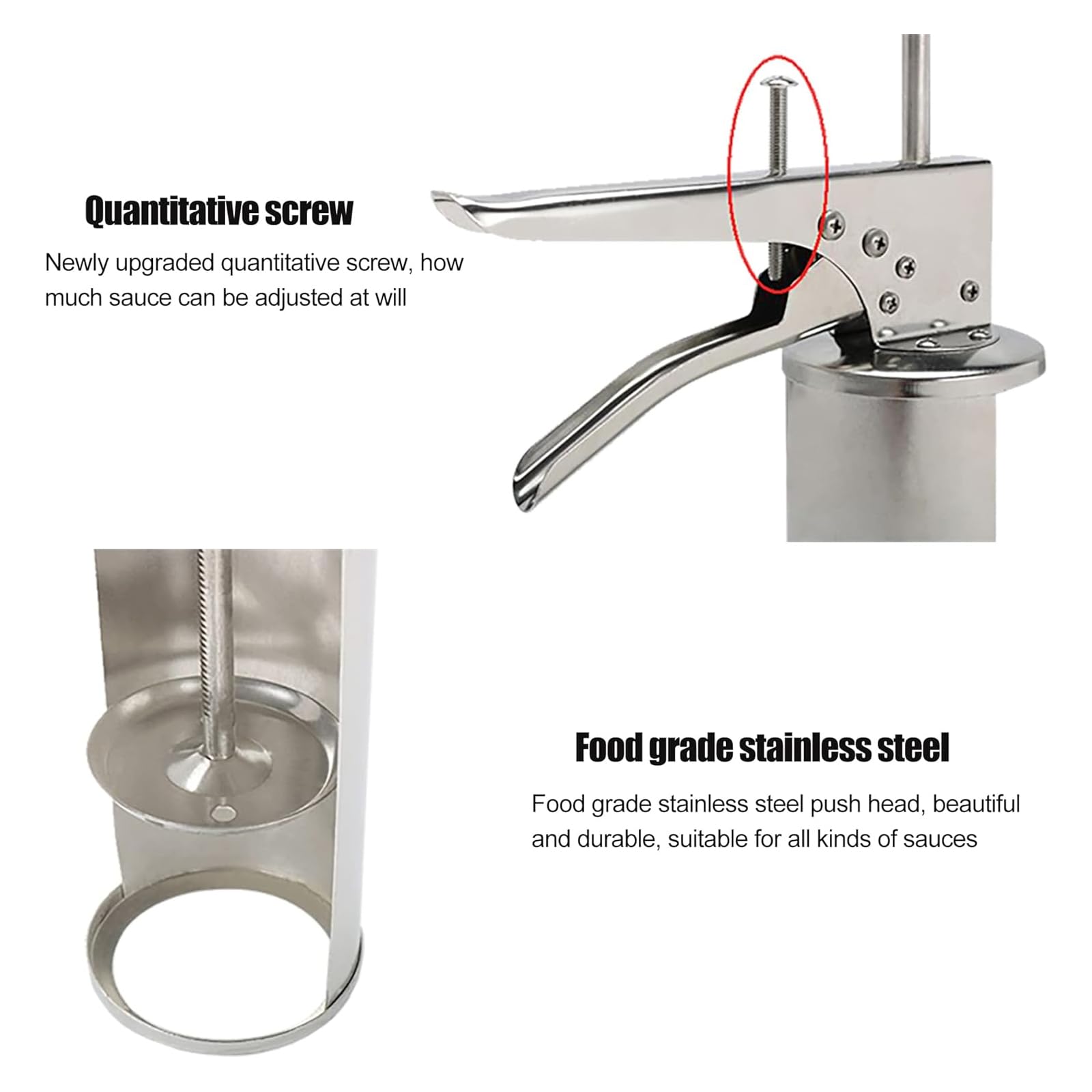 Dispenser Per Condimenti Per Insalata Con Pistola Per Salsa Di Hamburger In Acciaio Inossidabile Con 1 Bottiglia Dispenser Per Salsa Da 650 Ml Per Il Dosaggio Di Insalata Di Ketchup Cucina Domestica