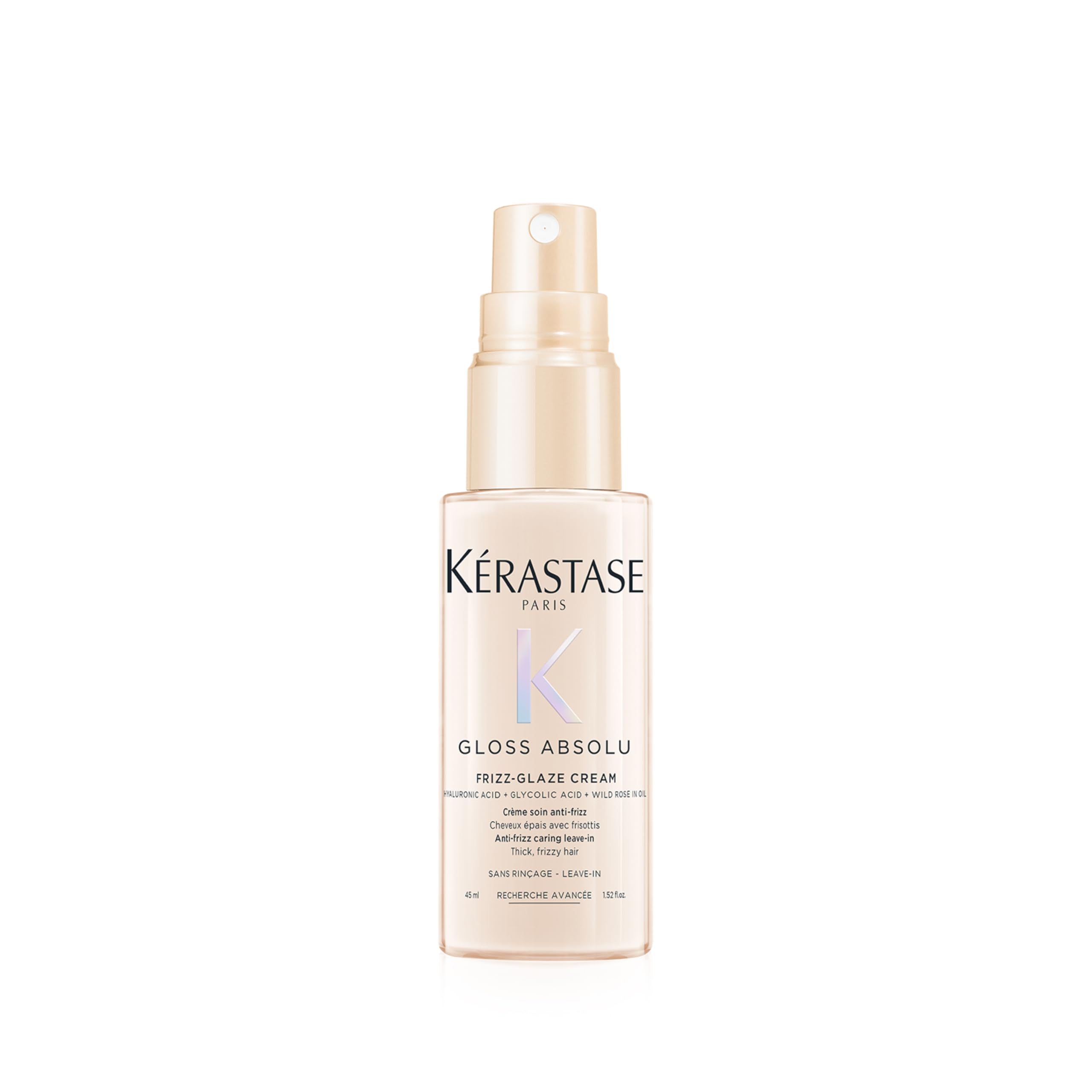 Kérastase Gloss Absolu Frizz-Glaze Cream, Leave-In Conditioner mit Hitzeschutz für die Haare, Anti-Frizz Styling & Curl Cream für Glanz & Geschmeidigkeit, Haarpflege für Damen, 45 ml