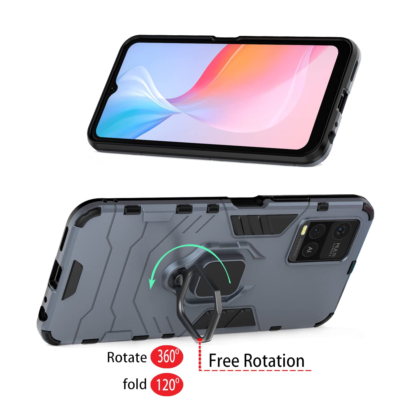 Coque Vivo Y21/ Y21s/ Y33s, Etui Magnétique TPU Antichoc En Cuir PU