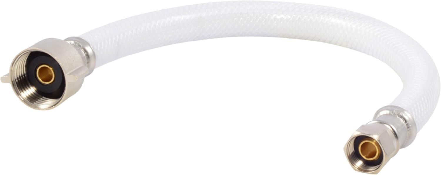Eastman 12 Inch Flexible Toilet Connector, 7/8 Inch Ballcock x 3/8 Inch Compression Inlet Connection, 48145