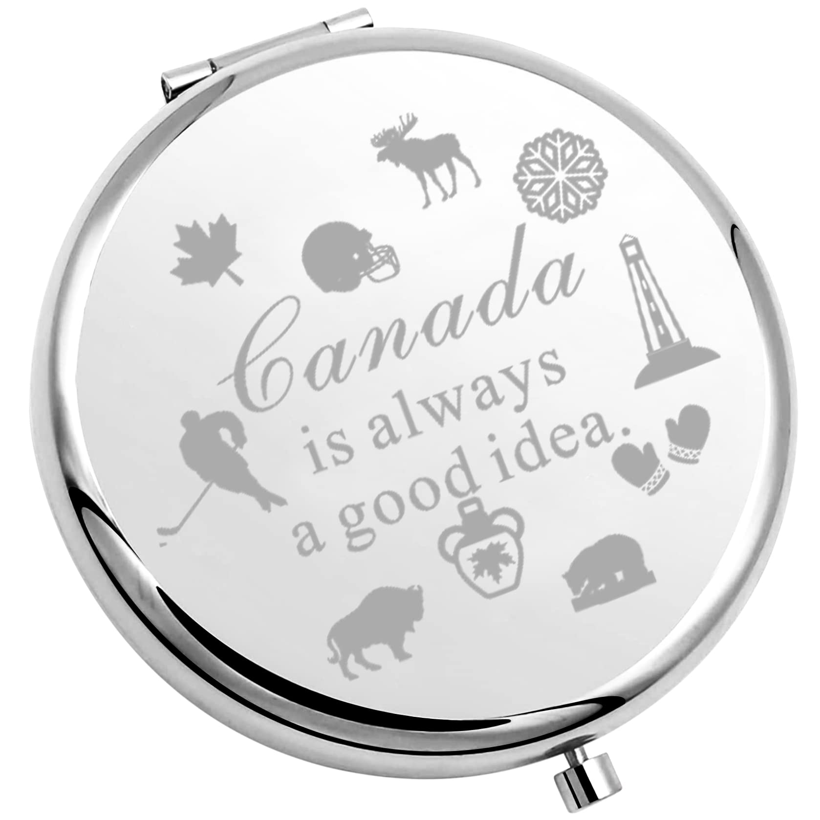 FUNYSO Canada Travelers Gifts Canada Is Always A Good Idea Compact Mirror For Canada Lover (Canada is always UK)