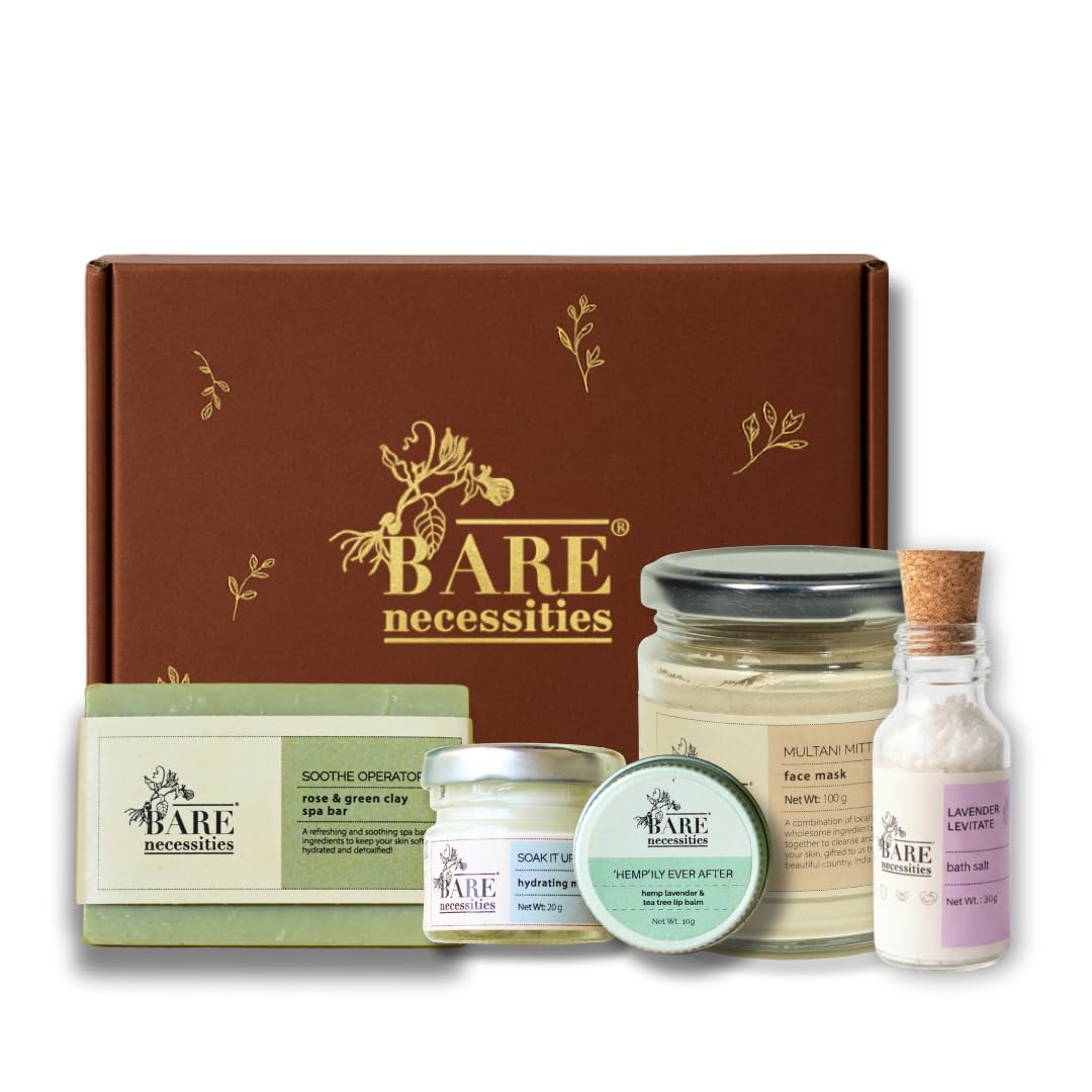 Bare Necessities Empower Her Luxury Skincare Gift Set for Women – Vegan Bath & Body Kit with Soap, Bath Salts, Face Pack & Lip Balm – Diwali Premium Festive Gift Box | Birthday, Anniversary & All Occasion Gift-image-34
