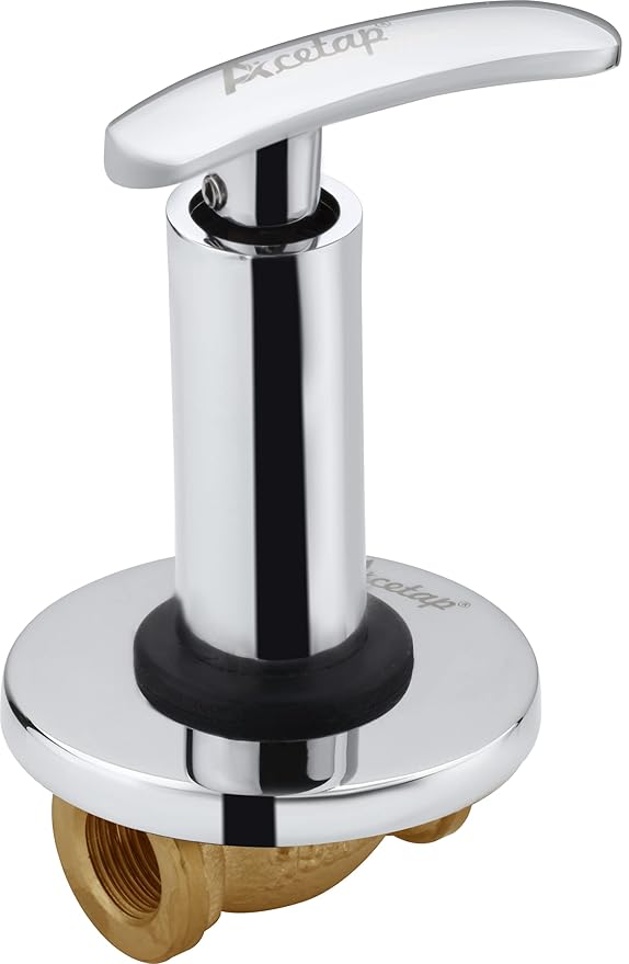 Acetap Brass 15MM Concealed Stop Valve Alive Series Chrome Plated With Wall Flange