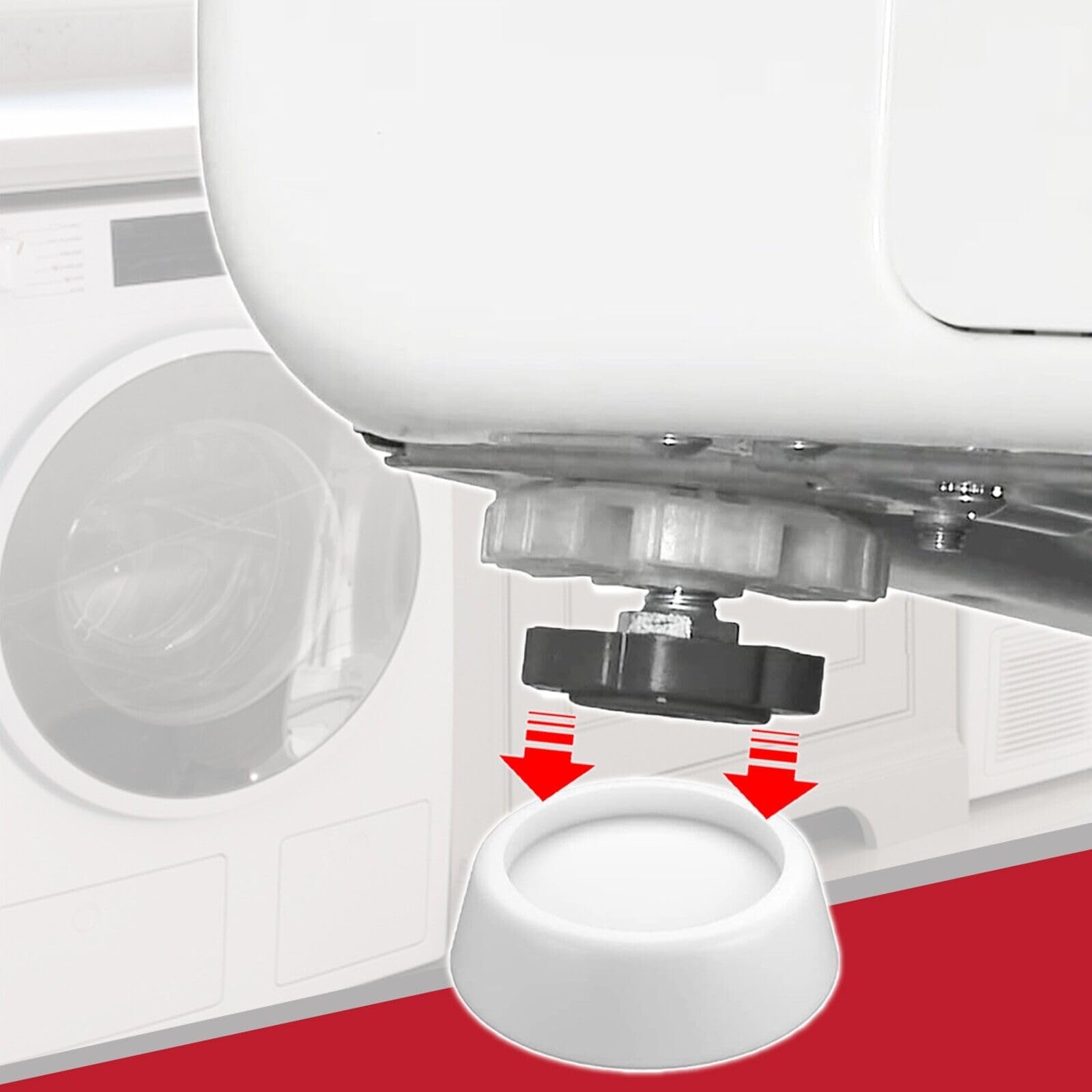Spares2go Cuscinetti Gonfiabili Antivibrazione Per Lavatrice E Asciugatrice – Confezione Da 3, Assorbono Movimento E Rumore, Facili Da Installare, Da 2 A 75 Mm - 4