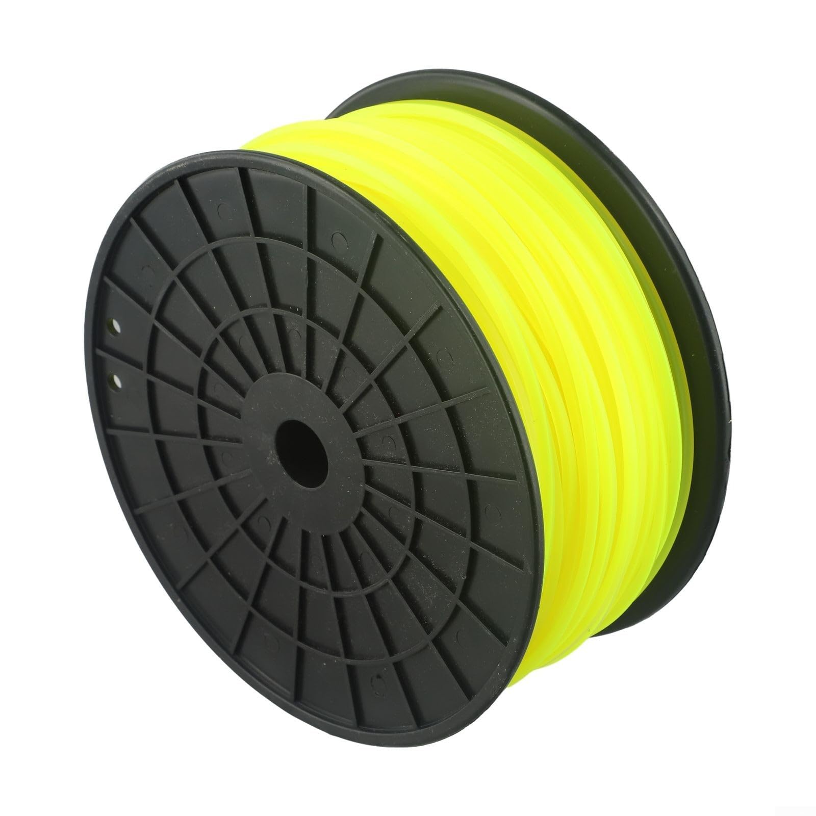 Fil en nylon jaune de 3 mm pour débroussailleuse à gazon de 100 m de long, forme carrée pour une coupe facile
