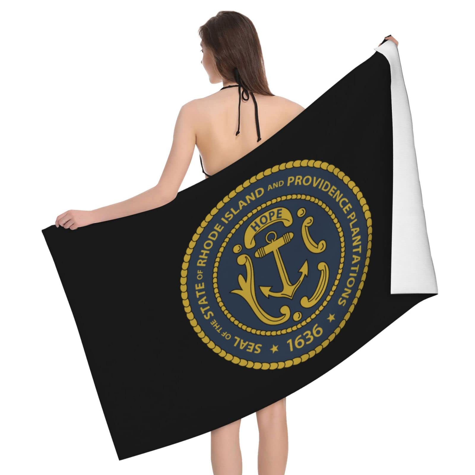 Lsjuee Seal of Nevada Beach Towel Absorb Water Quick Dry Bath Towel, for Beach, Swimming Pool, Camping