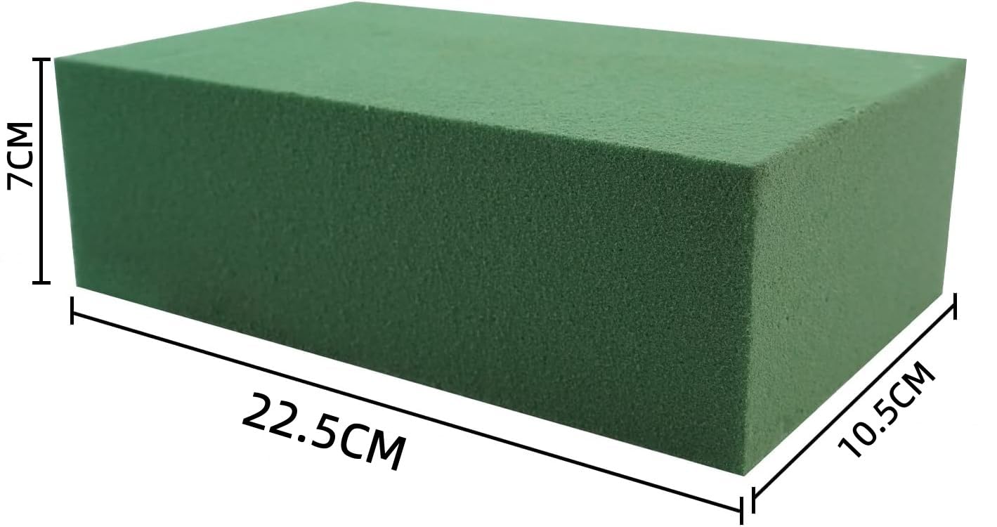 Ximoryn Confezione da 6 blocchi di schiuma floreale verde bagnato e asciutto per fiori freschi (22 x 10 x 7 cm) e composizioni floreali artificiali, schiuma per piante, forniture per fioristi per