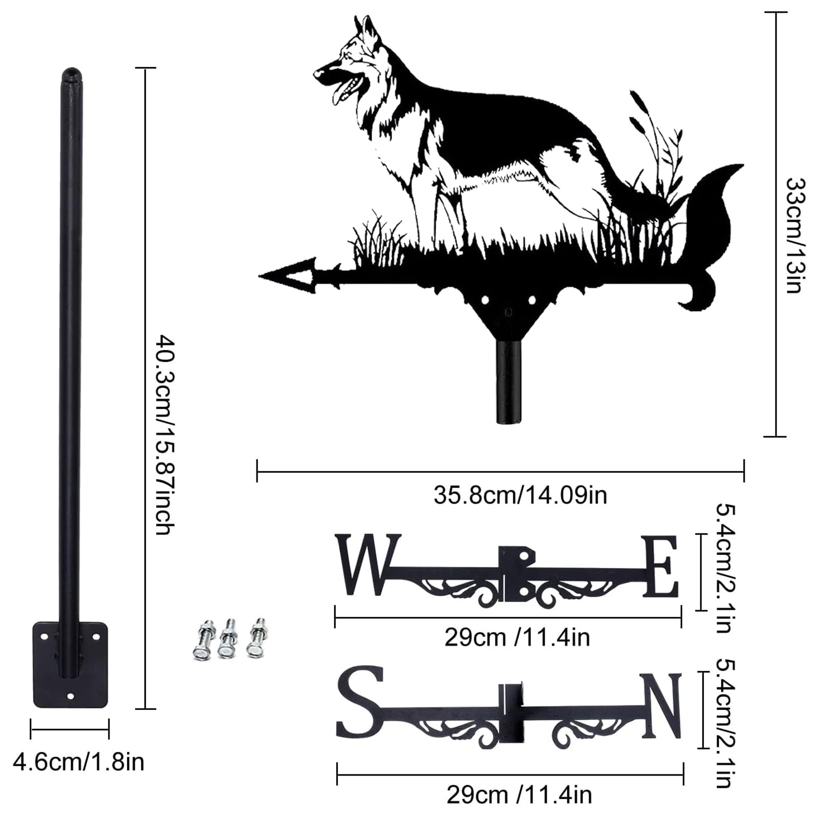 ANCNA-U Airplane Wind Vane,Weather Vanes for Yard, Garden