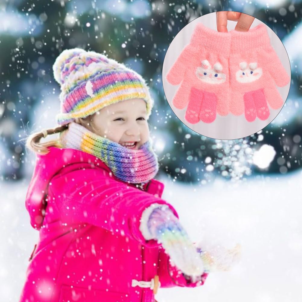 Guantes Térmicos Invierno para Niña 2-6 Años Elástico Punto