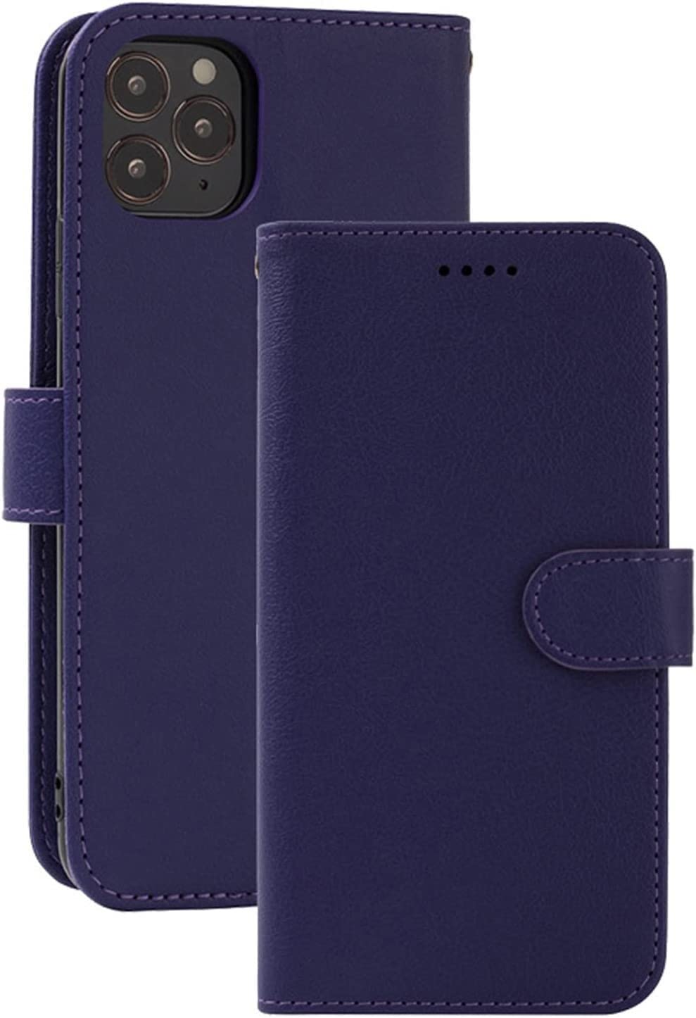 Étui pour iPhone 13 à rabat violet cuir rétro avec support béquille aimanté - 2