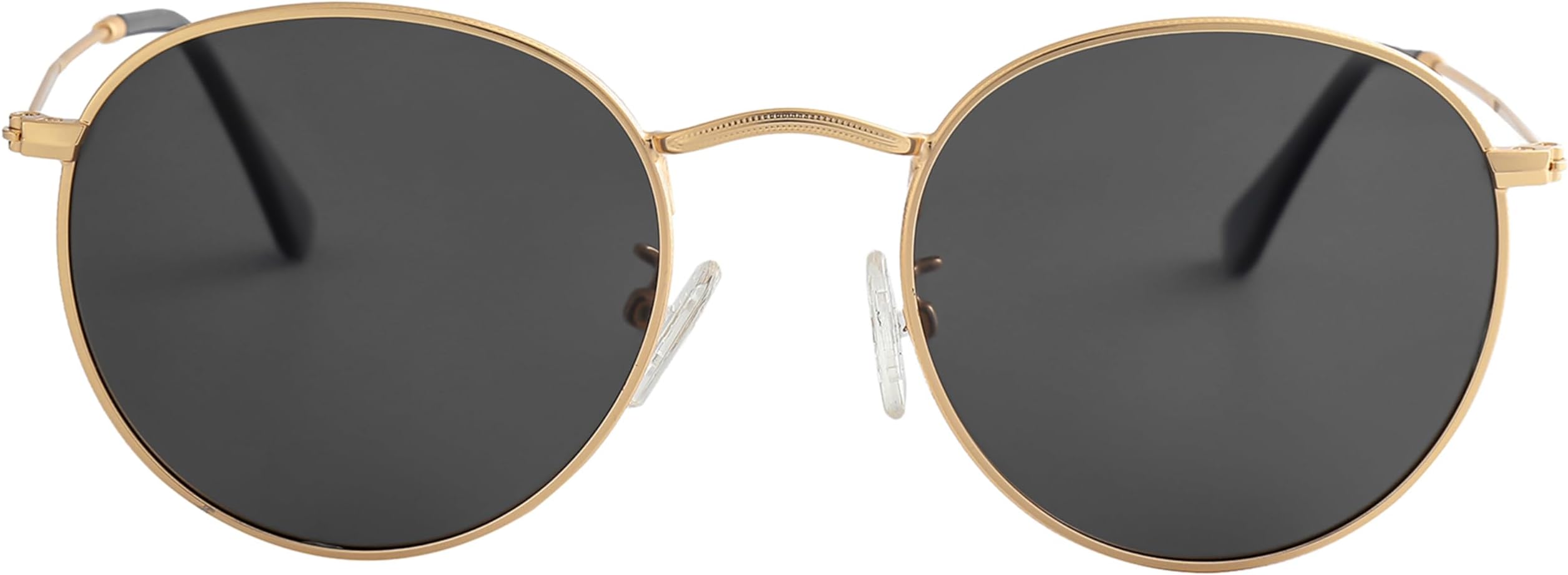 Small Round Metal Polarized Sunglasses for Men Women Mirrored Lens Classic Circle Sun Glasses