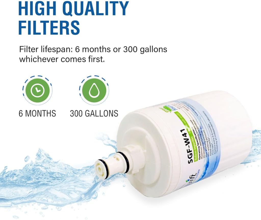 Swift Green Filters SGF-W41 Replacement Refrigerator Water filter for EDR8D1,FILTER 8,46-9002, 8171413, 8171414, 8171788, NLC200, 2204324,(6 pack)