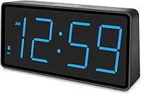 Vista 7 de Peakeep Reloj digital con pilas, reloj despertador para dormitorios, con 4 reguladores de intensidad grandes inalámbricos, para personas mayores