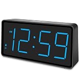 Peakeep Battery Operated Digital Alarm Clock for Bedrooms Cordless - Auto/Manual Dimmer, Volume Adjustable, Large Big Numbers Display, Dual Power Supply