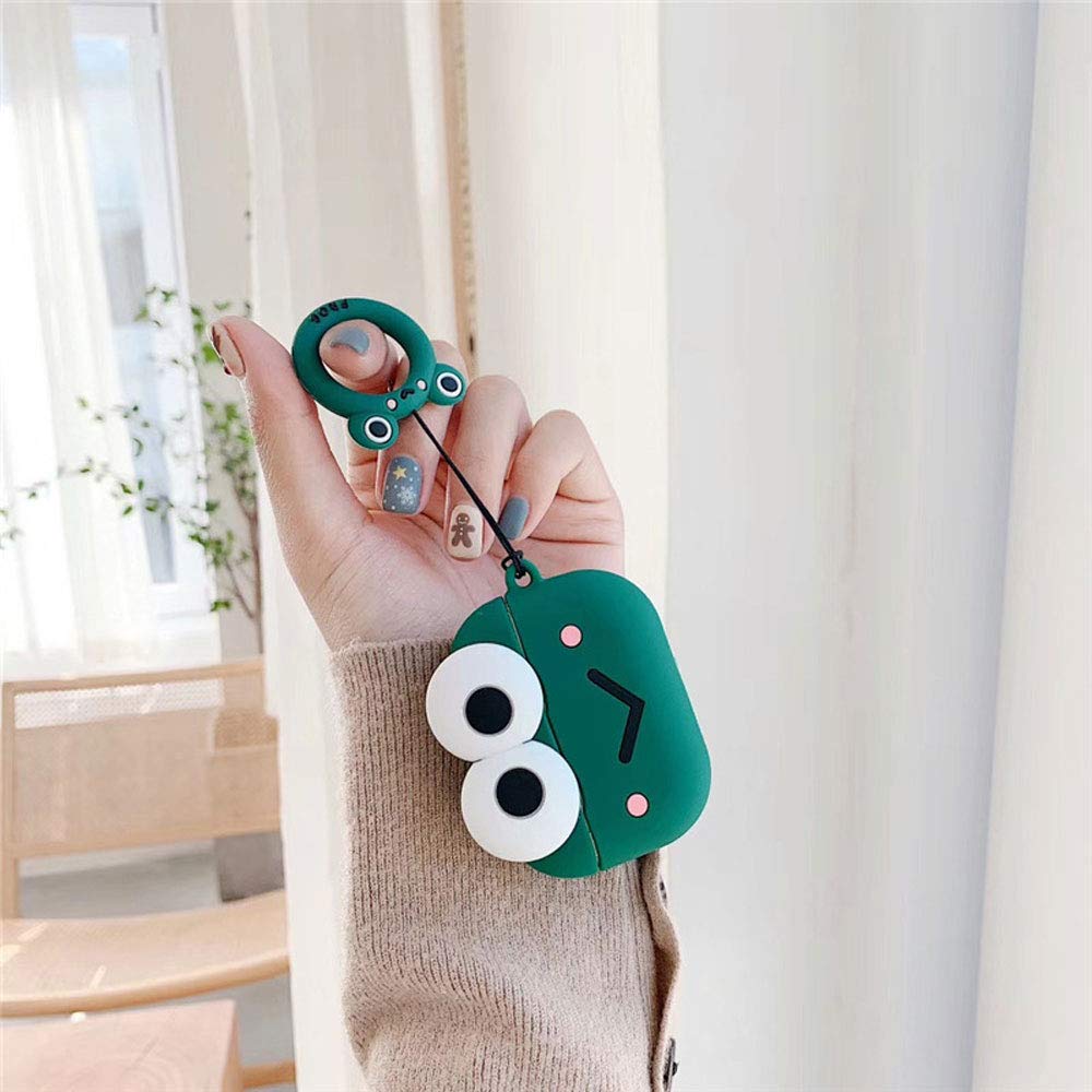 Rertnocnf Compatible with Earbuds Case Airpods Pro, Cute Big Eyes Frog Design Cover Creative Animals Soft Anti-Scratch Wireless Earphone Protector